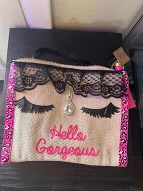 OOAK Upcycled Crossbody Clutch | 3D Eyelashes, Lace & Rhinestone Kitsch Bag